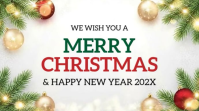 White Illustrative Merry Christmas Digital Display (16:9) template