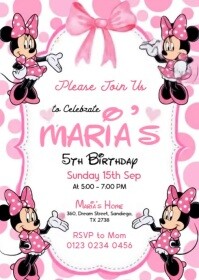 White Children's Birthday Party A6 Template
