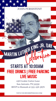 White Illustrative Mlk Day Celebration Invitation Instagram Story template