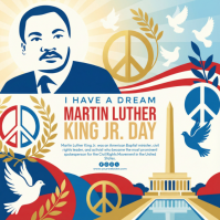 White Illustrative Mlk Day Instagram Post template