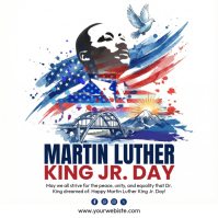White Illustrative Mlk Day Instagram Post Instagram-Beitrag template