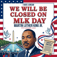White Illustrative Mlk Day Square (1:1) template