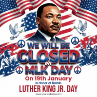 White Illustrative Mlk Day Square (1:1) template