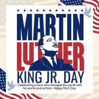 White Illustrative Mlk Day Square (1:1) template