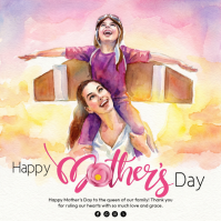 White Illustrative Mother's Day Square template