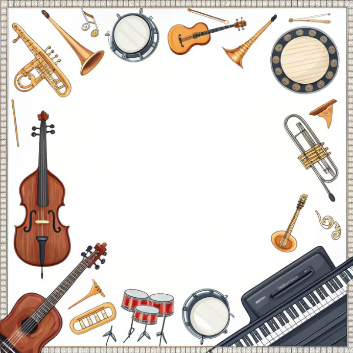 Copy of White Illustrative Musical Instruments Instagram Post ...