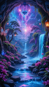 Purple Fantasy Landscape Instagram Story Template