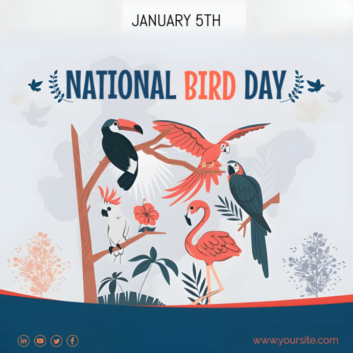 Copy of White Illustrative National Bird Day Instagram Post | PosterMyWall