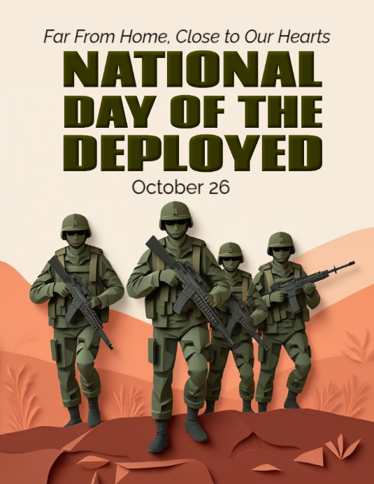 White Illustrative National Day Of The Deployed Flyer (us Letter ...