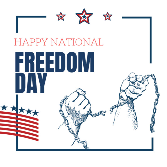 Plantilla de White Illustrative National Freedom Day Poster Instagram ...