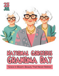 White Illustrative National Gorgeous Grandma Day Flyer (us Letter) Volante (Carta US) template