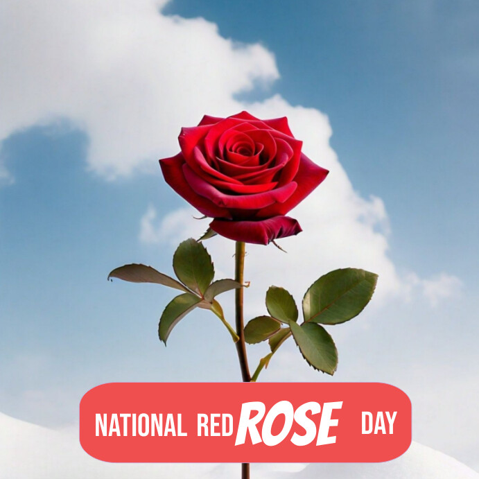 White Illustrative National Red Rose Day Inst Template PosterMyWall