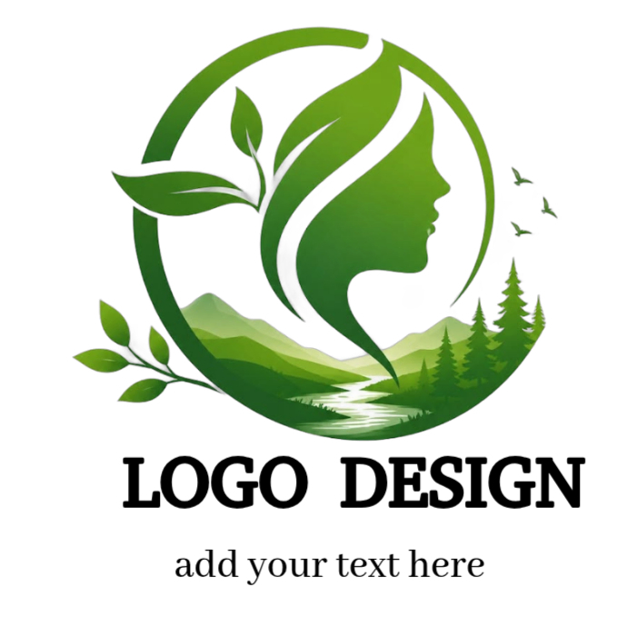 White Illustrative Nature Logo Design Logo Template | PosterMyWall