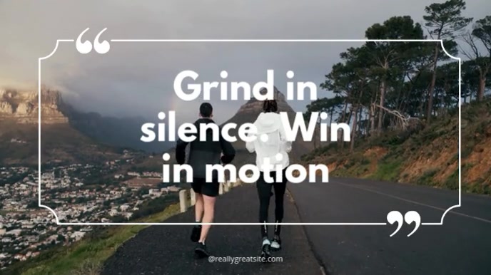 White Illustrative Neutral Aesthetic Animated Sport Motivational Quote Digital Display (16:9) template