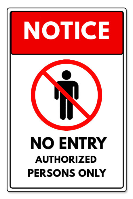 White Illustrative No Entry Authorized Personnel Only  Poster Plakat template