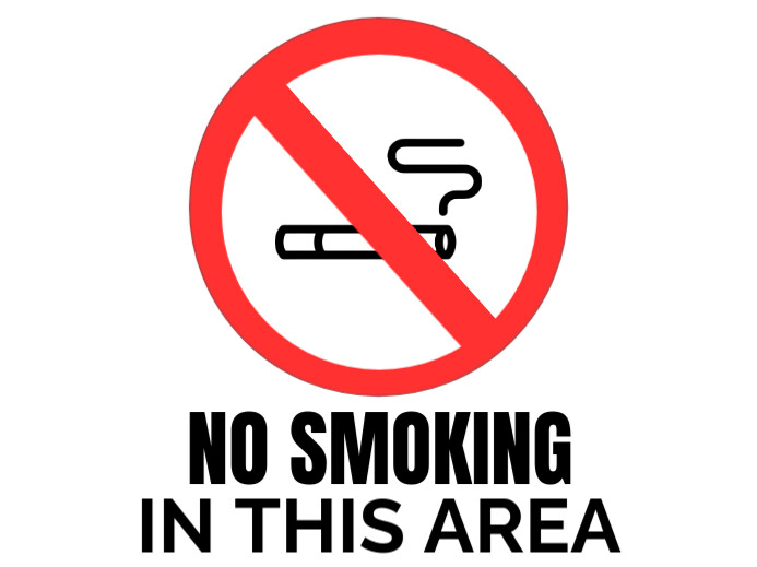 White Illustrative No Smoking Sign Symbol  Yard Sign template