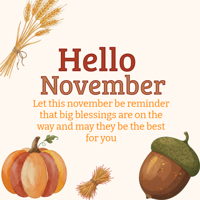 November Greetings Instagram Ad Template | PosterMyWall