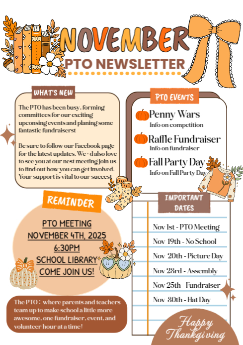 Copy of White Illustrative November Newsletter A4 | PosterMyWall