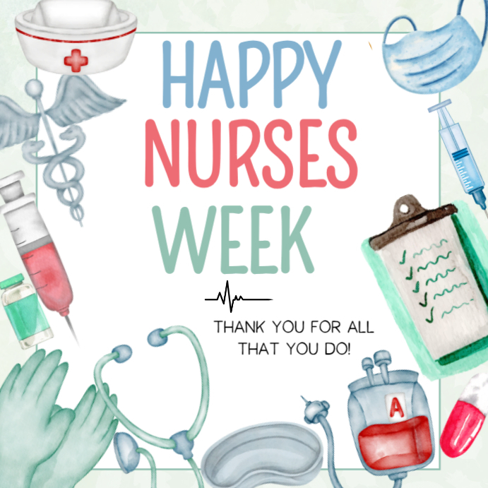 White Illustrative Nurses Week Celebration Instagram Post Template ...