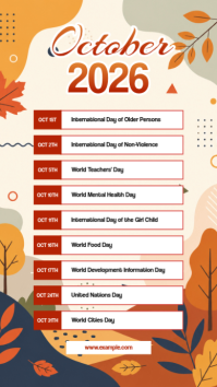 White October Events Digitalt display Template