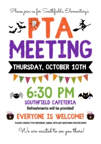 White Illustrative October Pta Meeting  A4 template