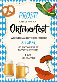 White Illustrative Oktoberfest Party A4 template