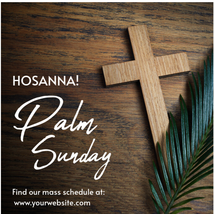 White Illustrative Palm Sunday  Instagram Post template