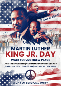 White Illustrative Peace Walk A4 template