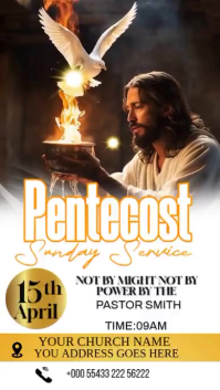 Bianco Pentecost Sunday Service งานแสดงผลงานแบบดิจิทัล Template
