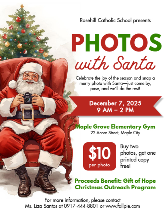 White Illustrative Photos With Santa Fundraiser Flyer (us Letter ...