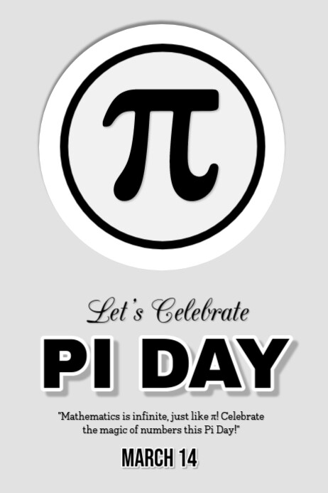 Pi Poster Project White Illustrative Pi Day Poster Template | PosterMyWall