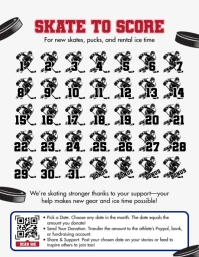 White Illustrative Pick A Date Ice Hockey Flyer (us Letter) template