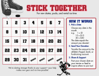 White Illustrative Pick A Date Ice Hockey Flyer (us Letter) template