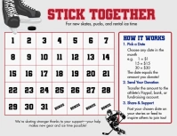 White Illustrative Pick A Date Ice Hockey Flyer (us Letter) template