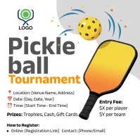 White Illustrative Pickleball Instagram Post template