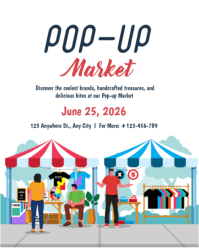 White Illustrative Pop-up Market Instagram Portrait template