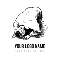 White Illustrative Prayer Logo Logo template