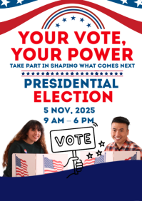 白色 Presidential Election A4 Template