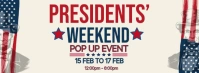 White Illustrative Presidents' Weekend Facebook Cover Photo template
