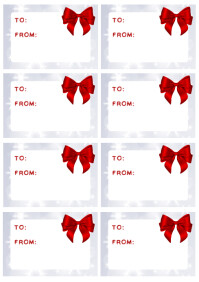 White Illustrative Printable Christmas Gift Labels A4 template