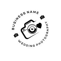 White Illustrative Professional Photographer Logo  Logo Logotyp template