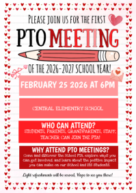 White Illustrative Pta Meeting A4 template