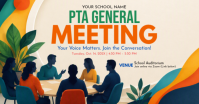 White PTA Meeting ภาพที่แชร์บน Facebook Template