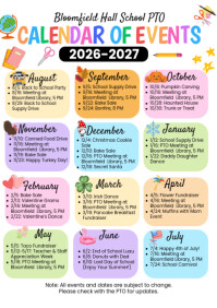 White Illustrative Pto Calendar Of Events A4 template