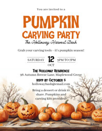 Bianco Pumpkin Carving Party ใบปลิว Template