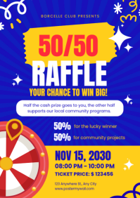 White Illustrative Raffle Contest A4 template