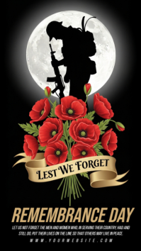 White Illustrative Remembrance Day Instagram Story template
