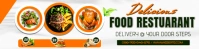 White Illustrative Restaurant Food Template  Banner 2' × 8'