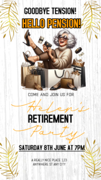white Illustrative Retirement Celebration Invitation Instagram Story template
