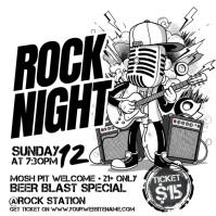 White Illustrative Rock Night Instagram Post Instagram-opslag template